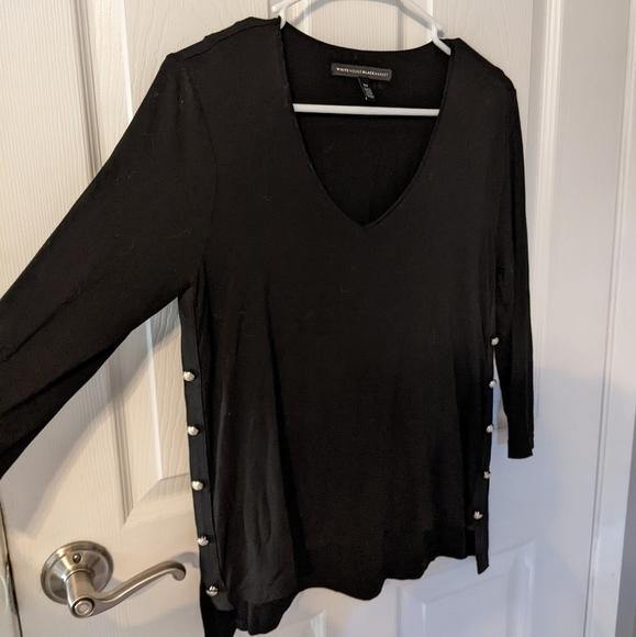 New White House Black Market Layered Button Detail Tunic Blouse Size XS - Picture 2 of 6